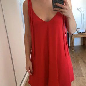 Red mini dress